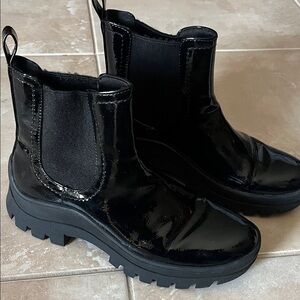 Mix No. 6 Glossy Black Ankle Boots